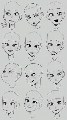 the different facial expressions in this character sheet are very interesting and easy to draw, but they