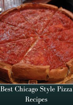 the best chicago style pizza recipe is on display at the restaurant's menu table