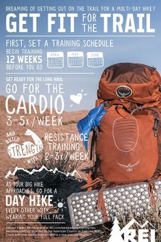 the back pack is packed and ready to go for the trail, with instructions on how to use it