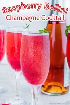 raspberry bellini champagne cocktail recipe