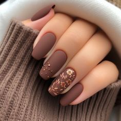 Like this nails design? Click and buy me a coffee ❤️ Matte Brown Nails Design, Brown Nails Simple, Nails Short Autumn, 2024 Nail Trends Winter, Coffee Nails Designs, Cocoa Nails, Nail Designs Colors, Brown Fall Nails, Nail Designs Art