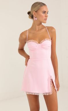 Vanka Corset Ruffle Dress in Pink | LUCY IN THE SKY Corset Ruffle Dress, Cute Homecoming Dresses, Mode Chic, Grad Dresses, Hoco Dresses, Glamorous Evening Gowns, Dance Dresses, Bodycon Mini Dress, Fancy Dresses