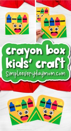 the crayon box kids'craft is shown with instructions to make it look like they