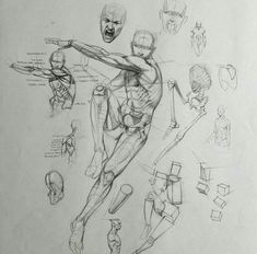 an image of a drawing of a man doing different things in the air with his arms and legs