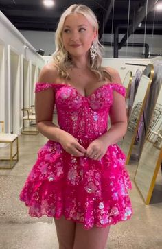 Homecoming dress Pink Hoco Dress, Glitter Homecoming Dress, White Prom Dress Long, Short Graduation Dresses, Cute Homecoming Dresses, Satin Homecoming Dress, Corset Dress Prom, Dress With Ruffles, Pretty Prom Dresses