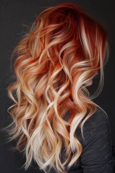 Coupe, Blonde To Red Ombre Hair, Blonde With Copper Highlights, Red Blonde Ombre Hair, Red Highlights In Blonde Hair, Blonde And Copper Hair, Orange And Blonde Hair, Red With Blonde Highlights, Blonde And Copper