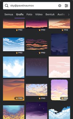 an iphone screen showing the different types of clouds in various colors and sizes, with text below