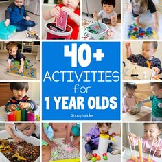 40 Fun & Easy Activities for 1 Year Olds - Busy Toddler Montessori, Baby Activities 1 Year, Easy Indoor Activities, Activities For One Year Olds, Easy Toddler Activities, Fun Indoor Activities, Toddler School, Baby Play Activities, Easy Toddler