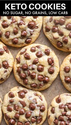 chocolate chip cookies with no sugar, no grains, low carb