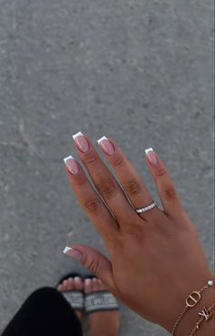 French Gel X Nails Square, Chrome French Tip Nails Tapered Square, Acrylic Nail Inspo Neutral, Short Acrylic Nails Summer Square, Ivory Gel Nails, Almond Nails Vs Square Nails, Gel French Tip Natural Nails, White Nails Short Square Design, Gel Manicure Real Nails