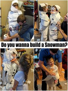 some people are making snowmen out of paper