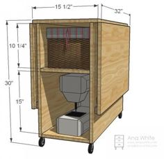 an image of a wooden storage unit with measurements