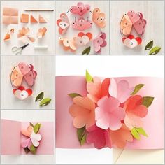 paper flowers are being made with scissors and glue