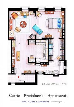 the floor plan for an apartment with two bedroom and one bathroom, including a living room