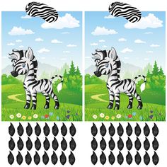 the cut outs are showing how to make zebras look like they're standing in the grass