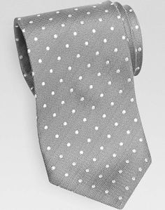 Egara Gray and White Dot Narrow Tie Clothes, Stripes, Grey, Mens Wearhouse, Ties Mens, Grey And White, Mens Outfits, Women's Top, White