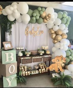 Gender Reveal Jungle Theme, Babyboy Baby Shower Theme Ideas, Safari Theme Gender Reveal, Jungle Book Baby Shower Ideas, Lion King Baby Shower Centerpieces, Baby Shower Lion King Theme, Spring Baby Shower Themes For Boys, Safari Baby Shower Boy Cake, Lion Theme Baby Shower Ideas