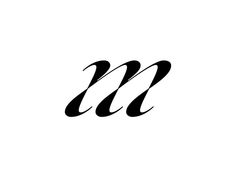 the letter m is made up of two letters, one in black and one in white