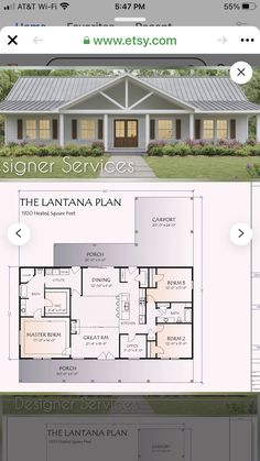 the floor plan for this house is shown in two different colors and sizes, with one bedroom