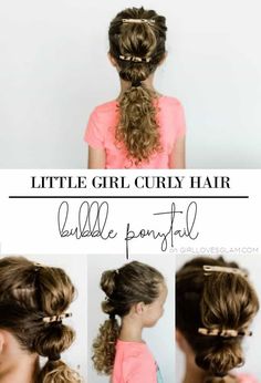 Little Girl Curly Hair: Bubble Ponytail Hair Bubble Ponytail, Ponytail Natural Hair, Girls Curly Hair, The Right Hairstyles, Right Hairstyles, Ponytail Girl, Bubble Ponytail