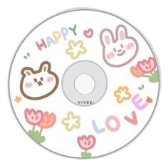 a cd with the words happy and love written on it