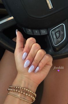 Lavender | Purple | Nails inspo Dip Powder Nails Almond Shape Short, Colorful Dip Nails, Classy Oval Nails, Nails Colored French Tip, Lavender Chrome Nails, Pancake Ideas, Purple Chrome Nails, Crome Nails, Milky Nails