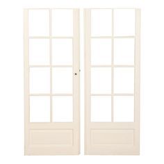 two white double doors with glass on each side