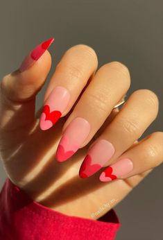 Heart Nails, Valentine Nails, Nail Swag, Heart Nail Designs, February Nails, Shaped Nails, Makijaż Smokey Eye, Cat Kuku