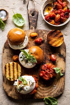 Roasted Caprese Burrata Sliders | halfbakedharvest.com #summerrecipes #appetizer #mothersday #burrata Caprese Burrata, Roasted Cherry, Roasted Cherry Tomatoes, Slider Recipes, Sandwiches For Lunch, Thanksgiving Appetizers, Half Baked Harvest, Big Meals, Best Appetizers