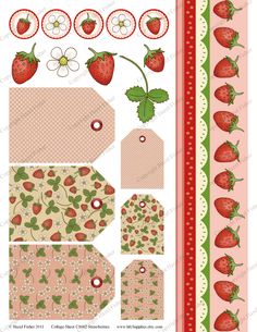 the strawberry paper doll is cut out and ready to be used for sewing or scrapping