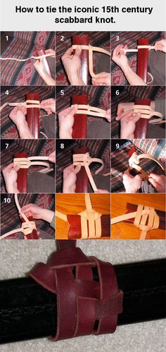 instructions for how to tie a leather belt