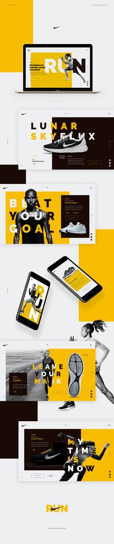 an image of some type of webpage with yellow and black elements on it's side