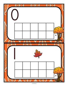 an orange and white fall themed name tags with leaves on them, in the shape of a tree