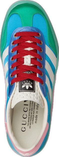 Shop the adidas x Gucci women's Gazelle sneaker in blue at GUCCI.COM. Enjoy Free Shipping and Complimentary Gift Wrapping. Sneakers Gucci, Gucci Sneakers, Italy Print, Designer Trainers, Luxury Sneakers, Sneakers For Women, Digital Gifts