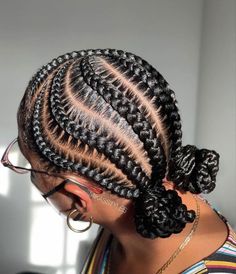 Cornrow Hairstyles For School, Natural Cornrow Hairstyles, Black Hair Bun, Cornrows Natural Hair, Short Box Braids Hairstyles, Big Box Braids Hairstyles, Feed In Braids Hairstyles