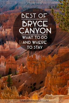 the words best of bryce canyon, what to do and where to stay