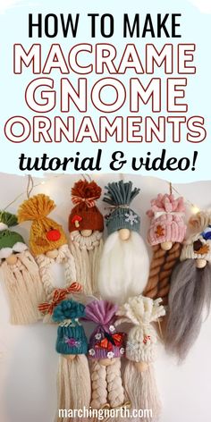 how to make macrame gnome ornaments with yarn and wool - click for instructions