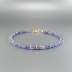 Gift Rapping, Beaded Bridal Jewelry, Tanzanite Beads, Tanzanite Bracelet, Diy For Men, Beaded Jewelry Tutorials, Tourmaline Beads, Gold Gift, Unique Gifts For Her