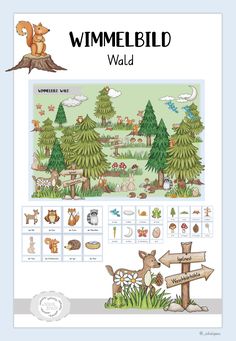 an animal themed poster with the words, wild and forest animals on it's side