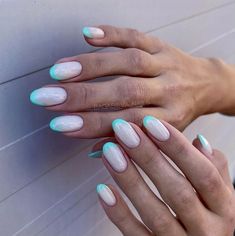 Aqua Nails Acrylic, Nail Designs Aqua, Blue Aqua Nails, Aqua Nails Turquoise, Nails Design Ideas Almond, Aqua Nail Art, Aqua Nail Designs, Turquoise Nails Designs, Aqua Nails Design Ideas