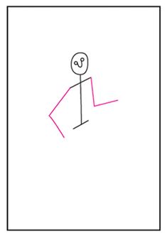 a drawing of a stick figure with the letter s on it