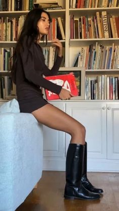 Black, Boots, Books, Obi Wan, A Book, A Woman, Couch, Red