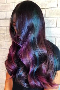 Oil Spill Hair, Mahogany Balayage, Oil Slick Hair Color, Oil Slick Hair, Mahogany Hair, Hair Color Mahogany, Brunette Balayage, Hair Color Shades