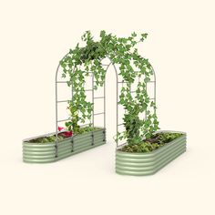 VAT70 - Triple Section 7.0' Long Trellis for 2.5' x 9.5' Garden Beds Metal Raised Beds, Modular Garden Beds, Arched Trellis, Metal Garden Arch, Vego Garden, Garden Concept, Garden Arch Trellis, Trellis System, Backyard Gardens