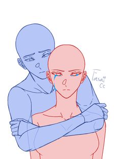 two people hugging each other with their arms wrapped around one person's head and the other hand on his shoulder