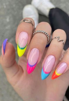 Multicolored Nails, Rainbow Nails, Stylish Nails Art