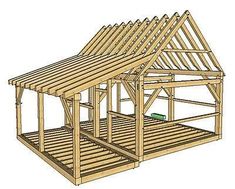 a wooden frame house is shown in this drawing