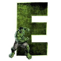 the letter e is made up of an image of hulk