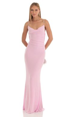 Mira Lace Open Back Maxi Dress in Pink | Lucy in the Sky Baby Pink Prom Dresses Long, Light Pink Silk Dress Long, Light Pink Grad Dresses, Baby Pink Formal Dress, Prom Dresses Light Pink, Baby Pink Prom Dresses, Light Pink Formal Dresses, Light Pink Maxi Dress, Fancy Maxi Dress