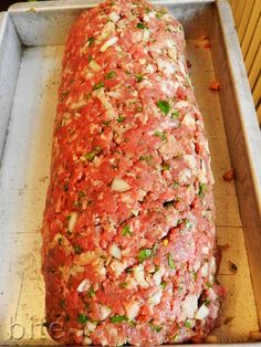 the meatloaf is ready to be cooked in the oven